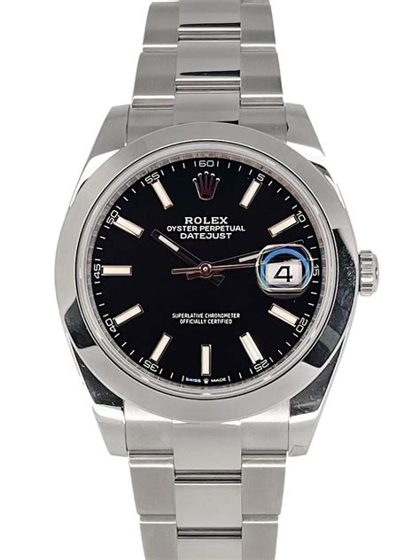 rolex datejust 41 black dial smooth bezel|rolex datejust 41mm two tone.